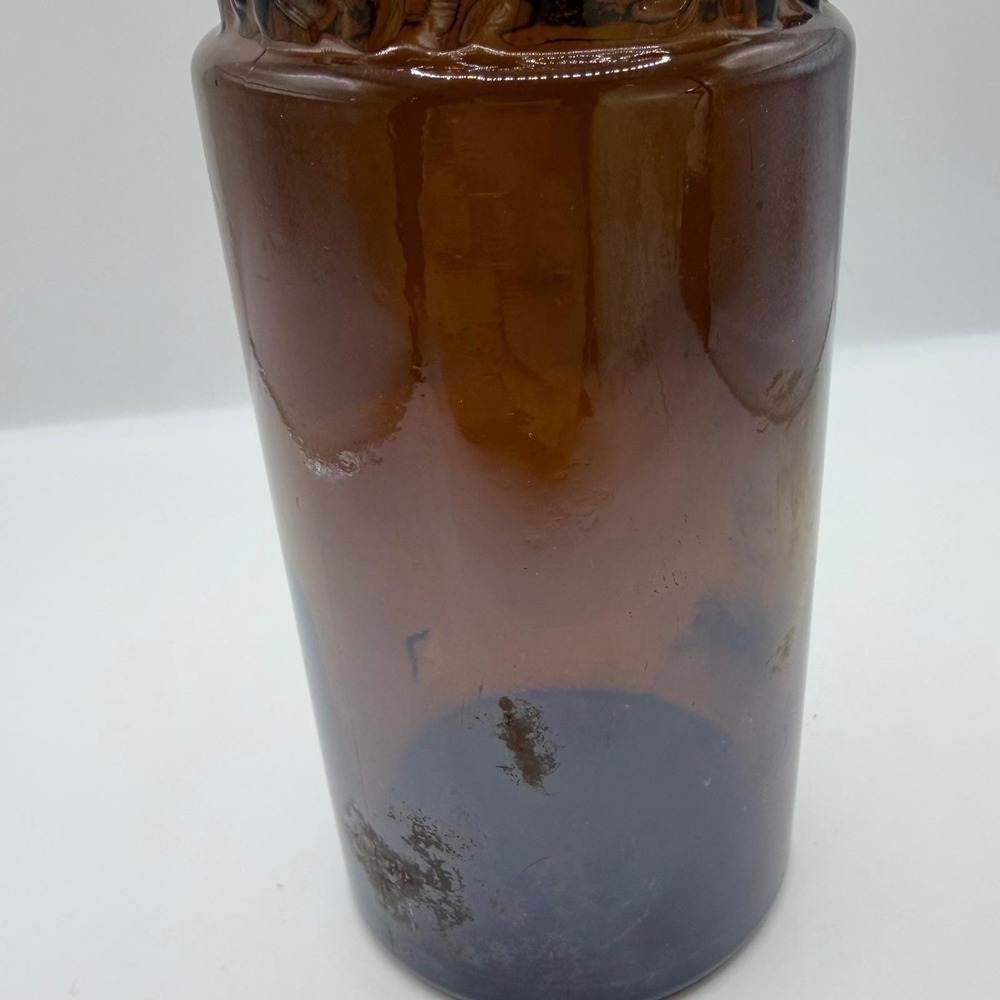 Vintage Heublein Amber Glass Tiki Totem Liquor Bottle Decanter with Cap Brown - Picture 5 of 11